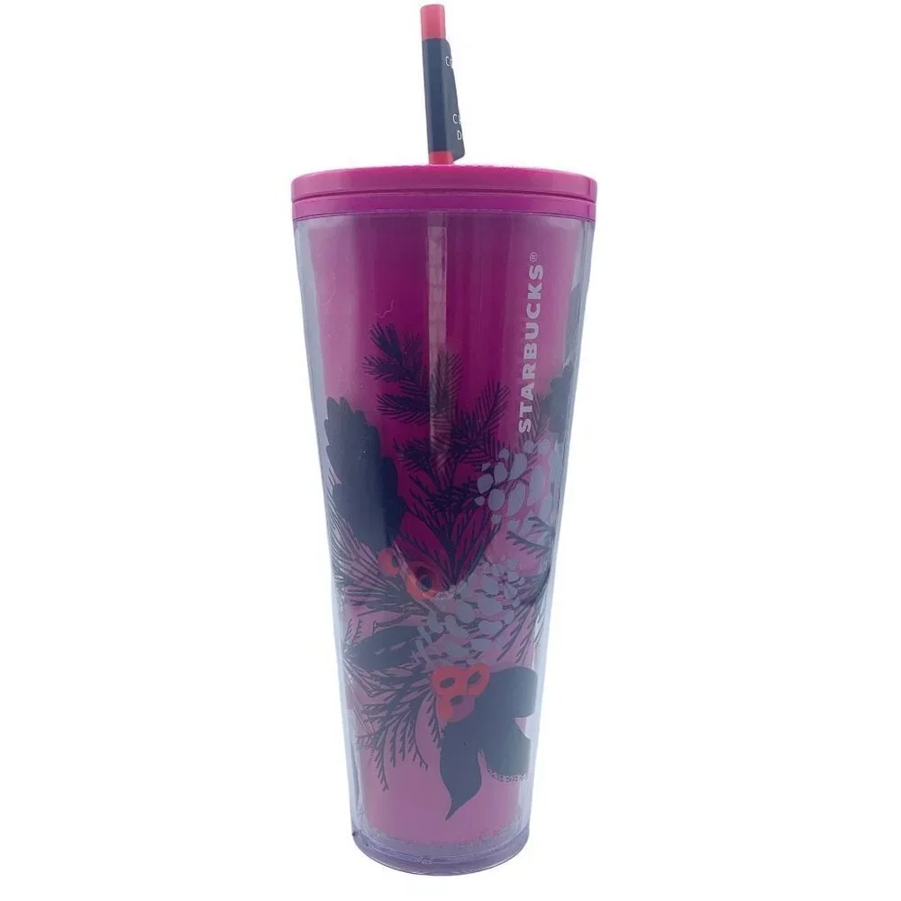 Starbucks Holiday Christmas‎ 2021 Red Pinecone 24oz Tumbler-Color Changing